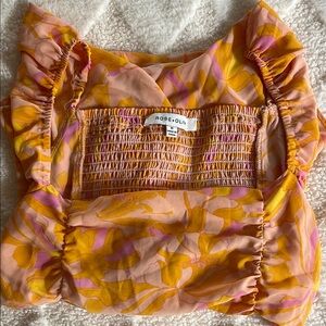 Aritzia Women's Multicolor Puff Sleeve Top